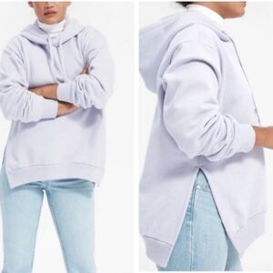 Everlane the Oversized Fleece Hoodie Sweatshirt Long Sleeves Lavender Purple XXS